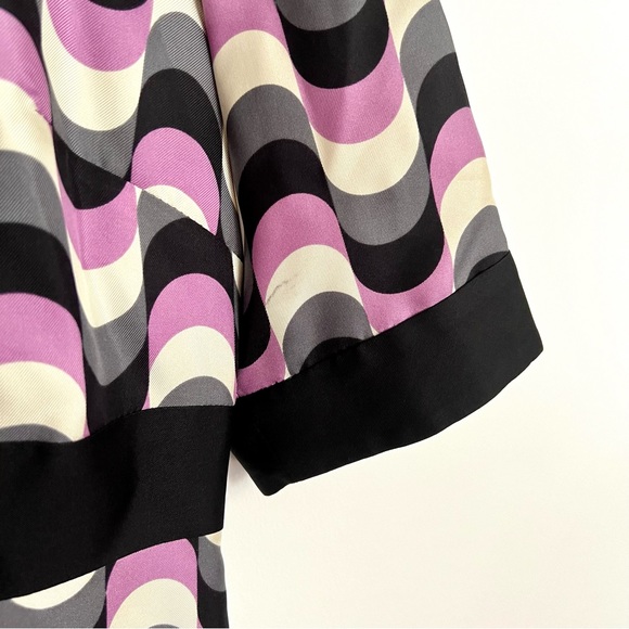 Vintage Milly Of New York Purple Retro Funky Mini Dress 100% Silk Women’s 8 - Picture 4 of 6